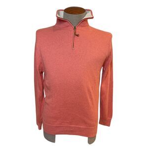 J. Crew Quarter Zip Pullover Sz. M Cotton Knit Peach